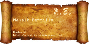 Mensik Bertilla névjegykártya